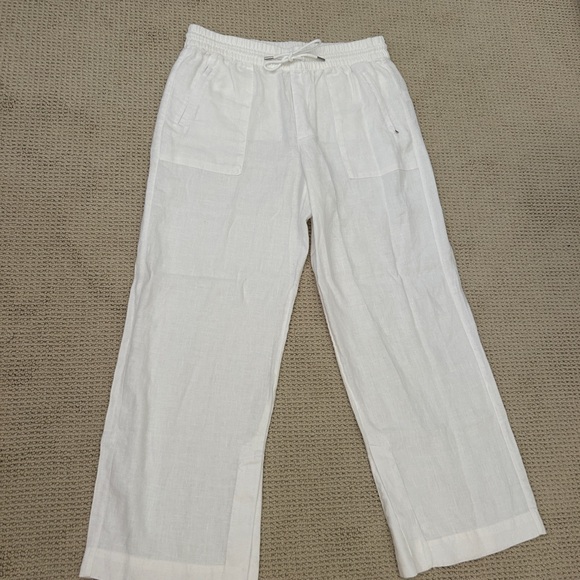 Athleta linen white Drawstring Pants - Picture 2 of 8